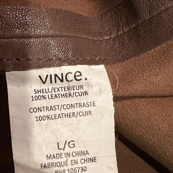 VINCE. Brown Suede Leather Shift Mini Dress Sz L - Picture 9 of 10